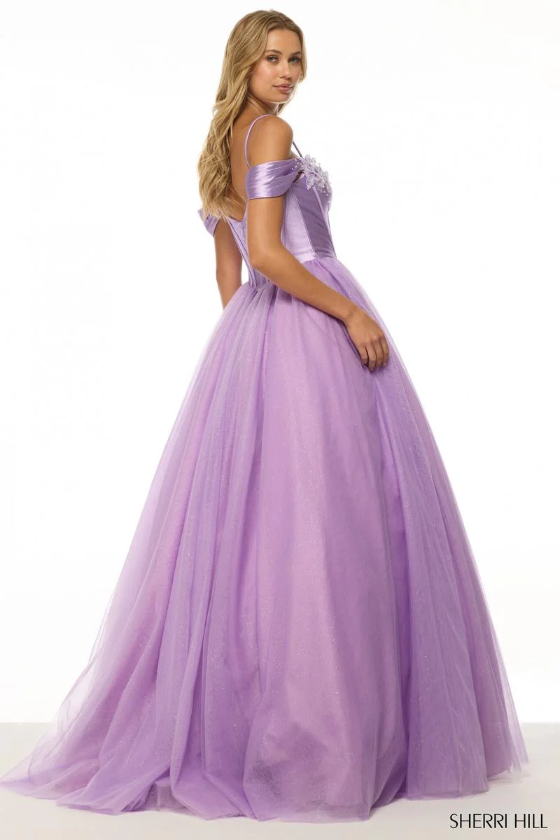 Sherri Hill Cowl Neck Corset Ball Gown Prom Dress 57034 - Image 2