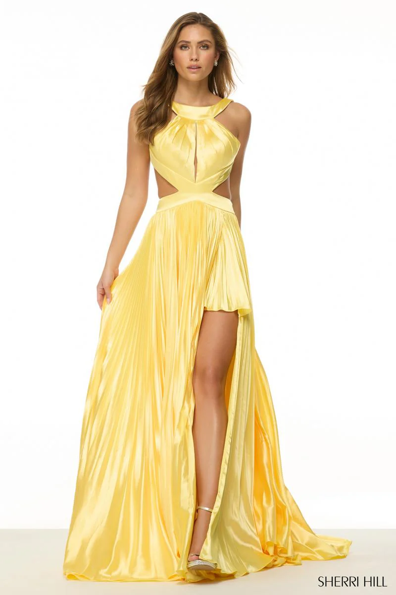 Sherri Hill Keyhole Halter Prom Dress 57079 - Image 3
