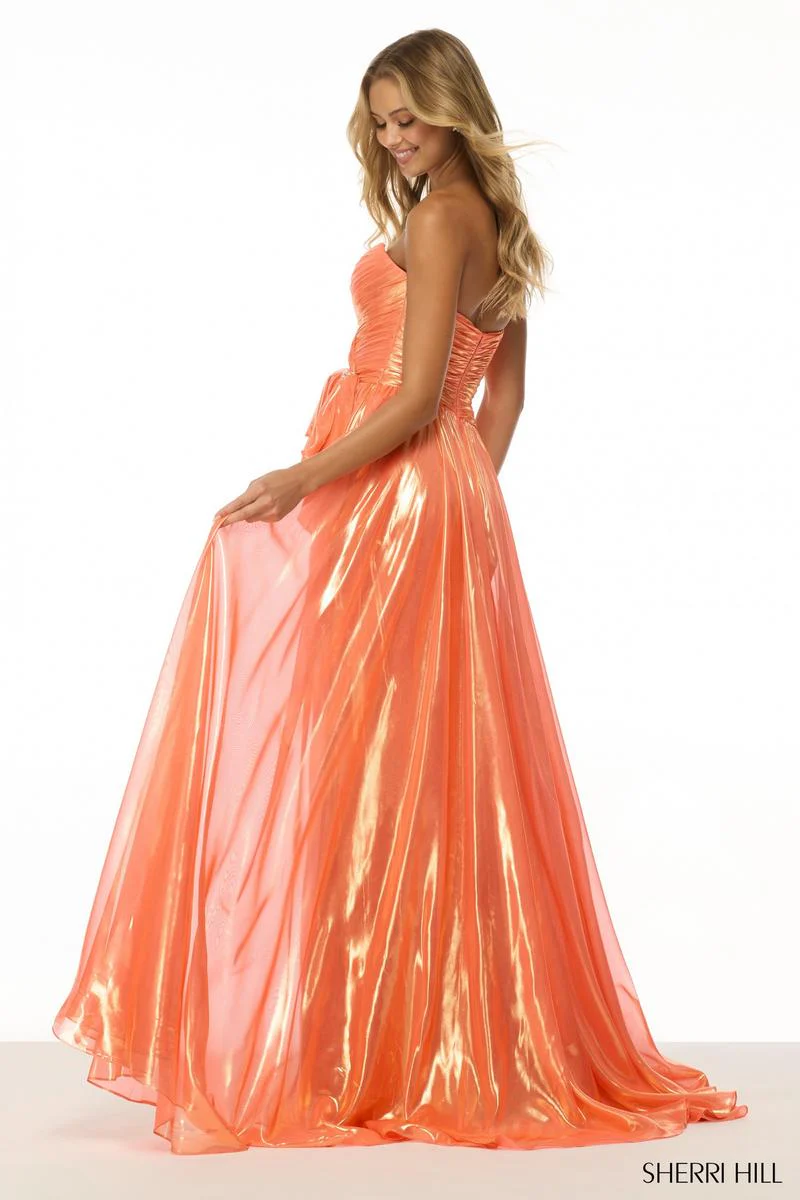 Sherri Hill Strapless Metallic Prom Dress 57080 - Image 2