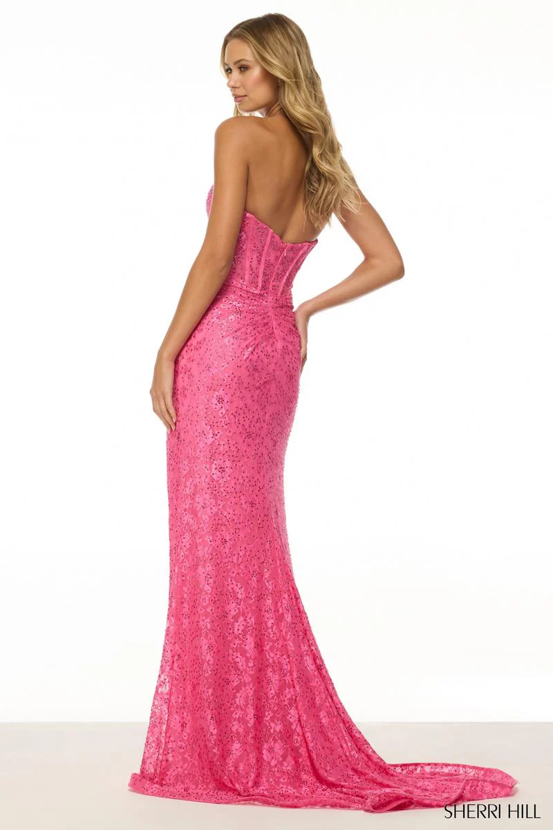 Sherri Hill Lace Corset Prom Dress 57086 - Image 2