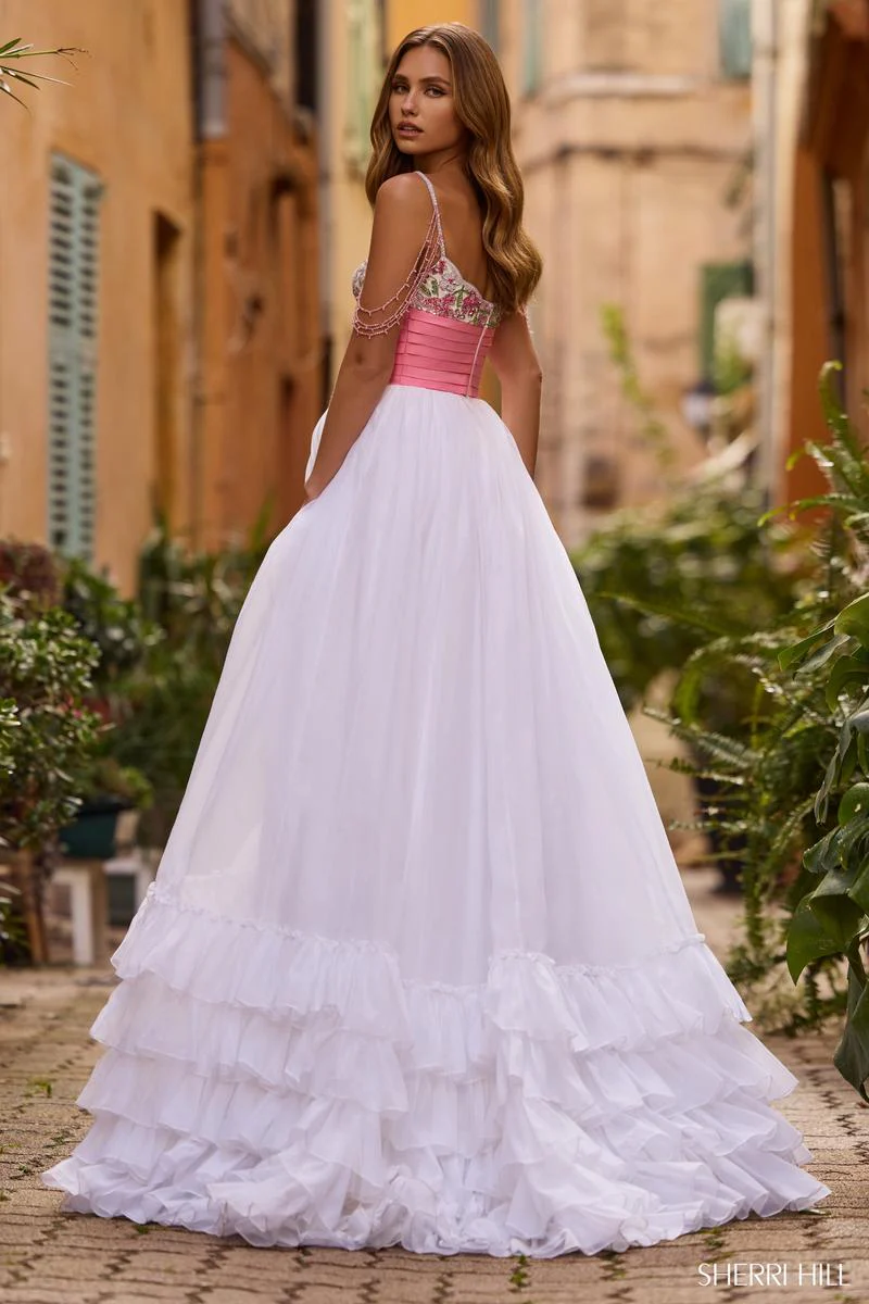 Sherri Hill Romantic Ruffle Hem Prom Dress 57103 - Image 2