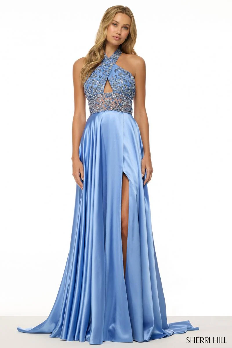 Sherri Hill A-Line Halter Prom dress 57109 - Image 3