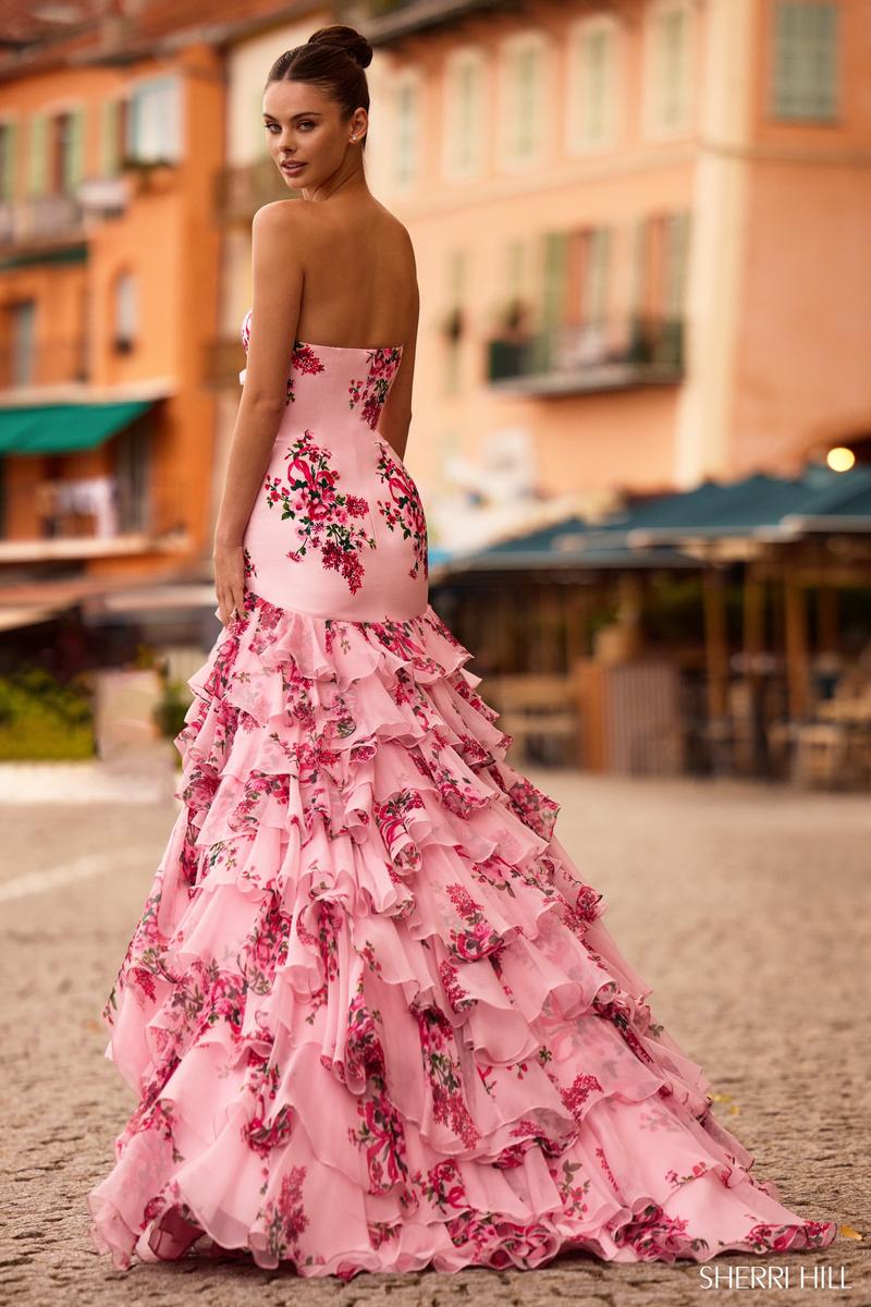 Sherri Hill Strapless Ruffle Floral 57144 - Image 2