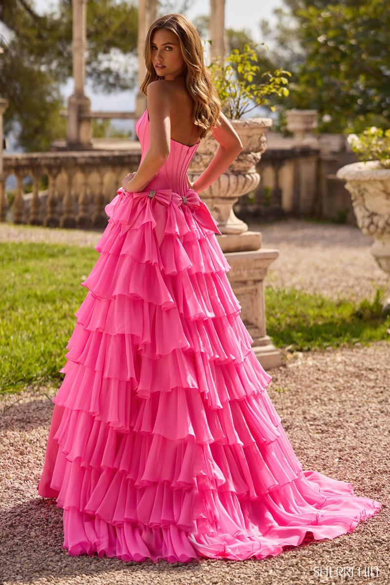 Sherri Hill Corset Ruffle Ball Gown Prom Dress 57225 - Image 2