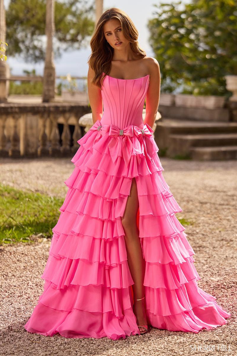 Sherri Hill Corset Ruffle Ball Gown Prom Dress 57225 - Image 3