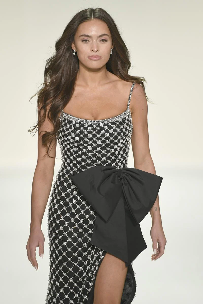 Sherri Hill Long Beaded Side Bow Dress 57549 - Image 3