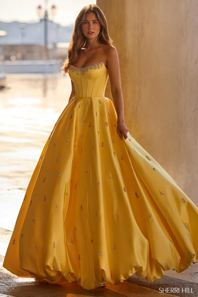 Sherri Hill Corset Bubble Hem Prom Dress 57575