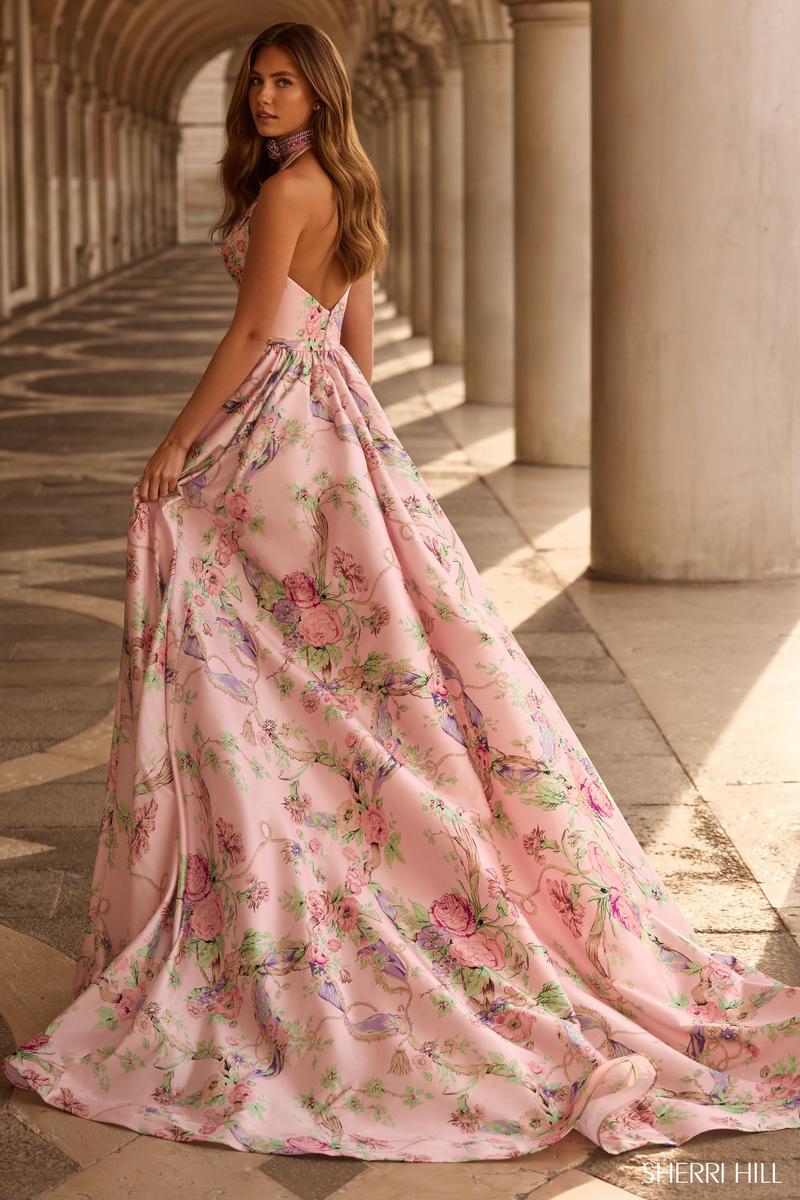 Sherri Hill Plunging Halter Prom Dress 57600 - Image 2