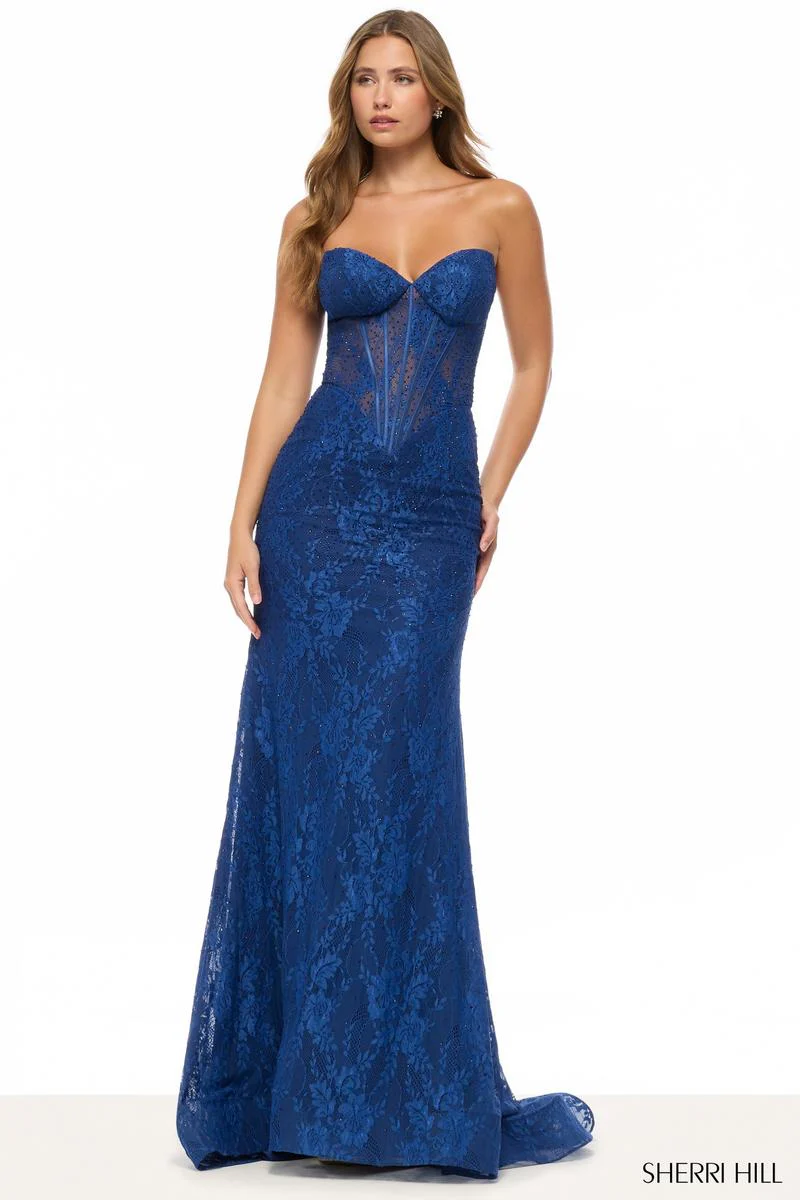 Sherri Hill Lace Corset Prom Dress 57659 - Image 3