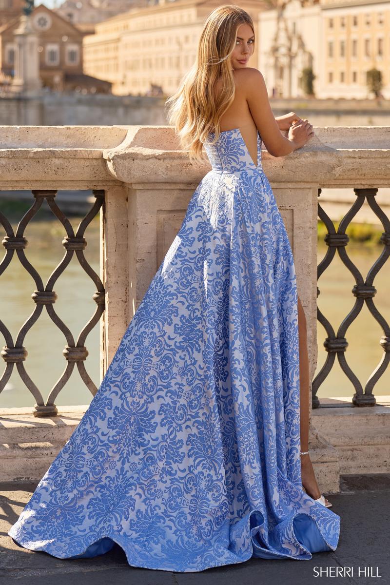 Sherri Hill Strapless Brocade Prom Dress 57682 - Image 2