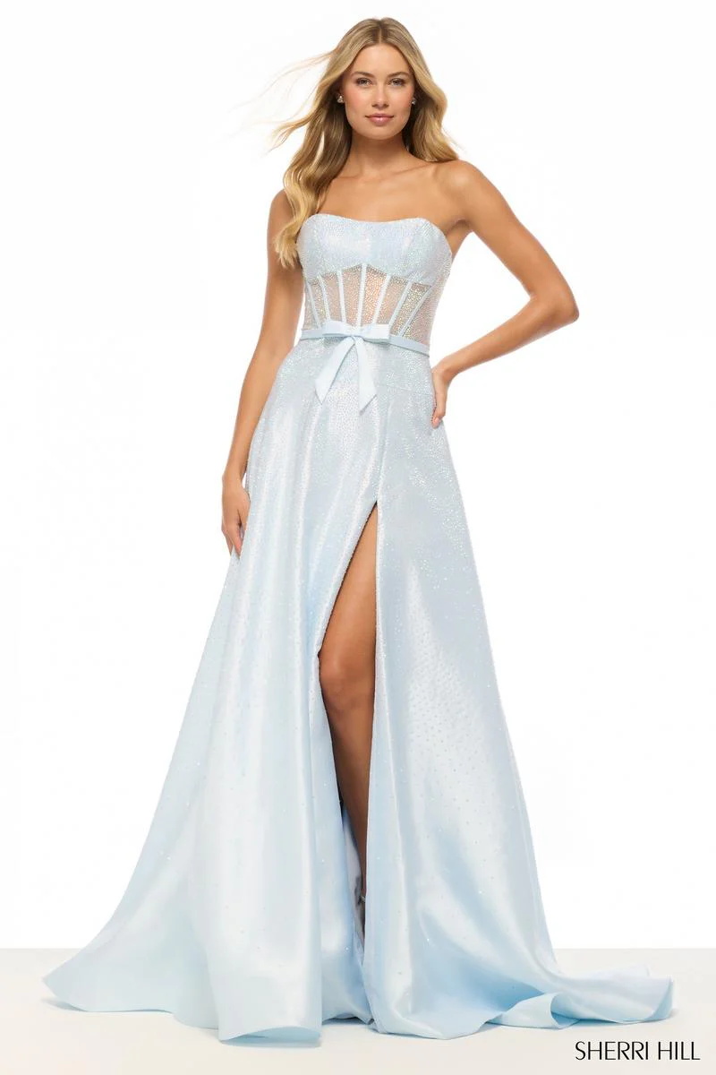 Sherri Hill Strapless Sparkle Corset Prom Dress 57697