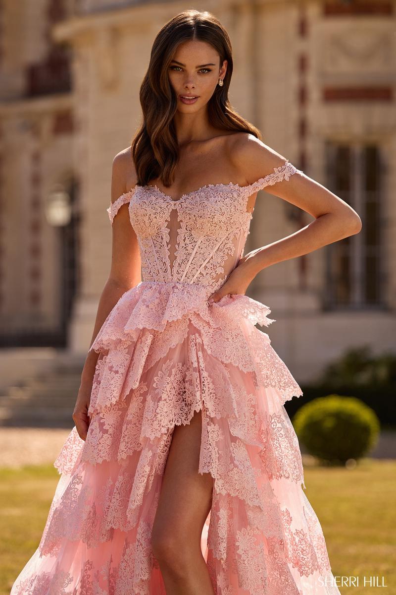 Sherri Hill Lace Corset Prom Dress 57699 - Image 3