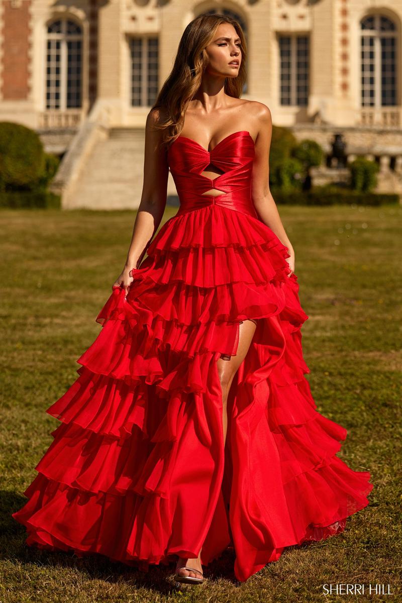 Sherri Hill Keyhole Ruffle Prom Dress 57705
