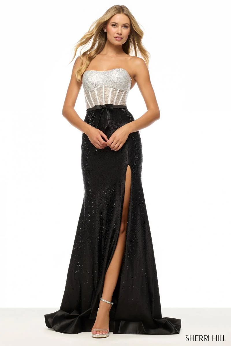 Sherri Hill Illusion Hot Fix Prom Dress 57709 - Image 3