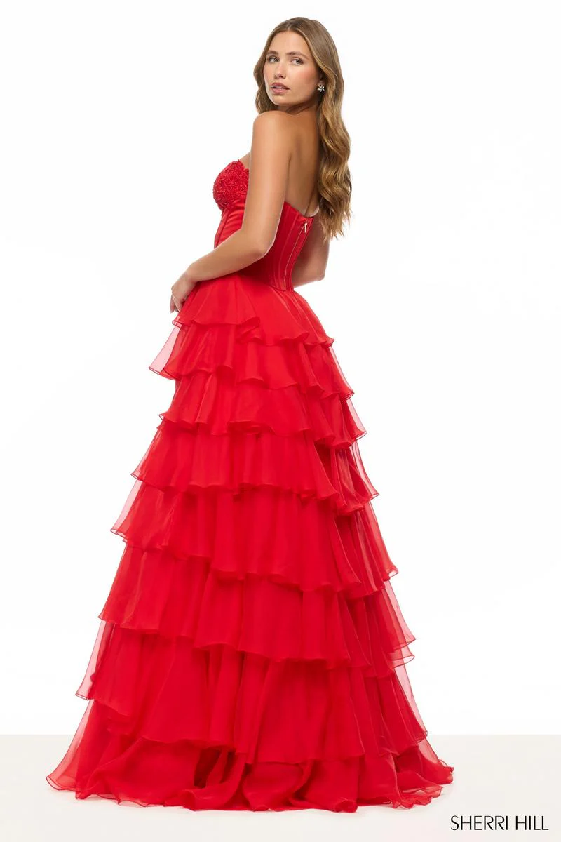 Sherri Hill Corset Ruffle Prom Dress 57714 - Image 2