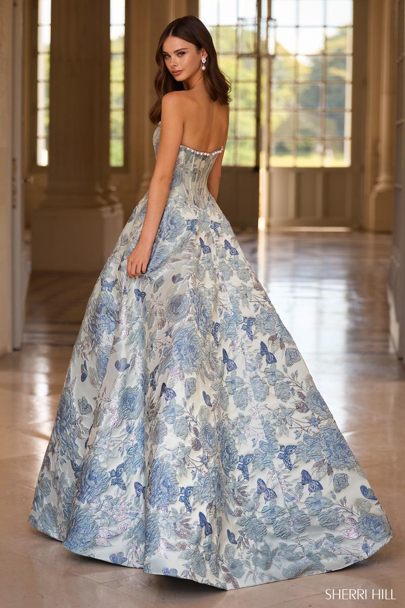 Sherri Hill Hill Brocade Corset Prom Dress 57741 - Image 2