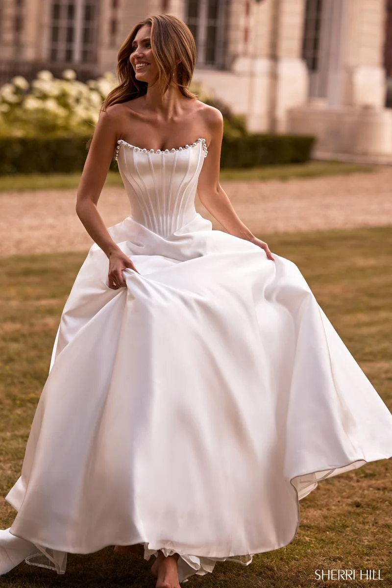 Sherri Hill Simple Corset Ball Gown Dress 57742 - Image 3