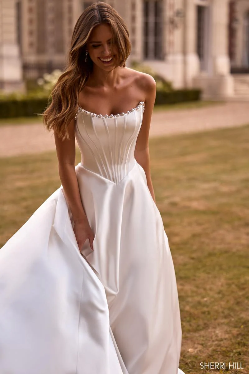 Sherri Hill Simple Corset Ball Gown Dress 57742 - Image 4