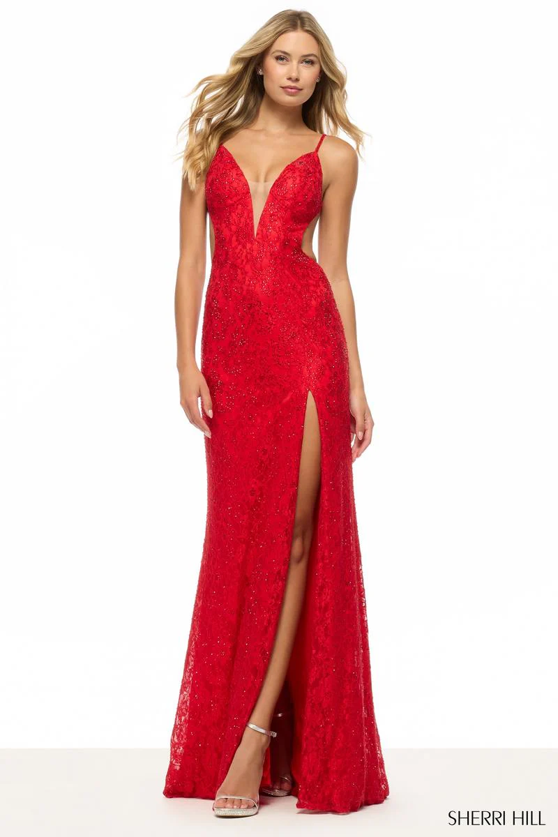 Sherri Hill Hot Fix Lace Prom Dress 57744 - Image 3