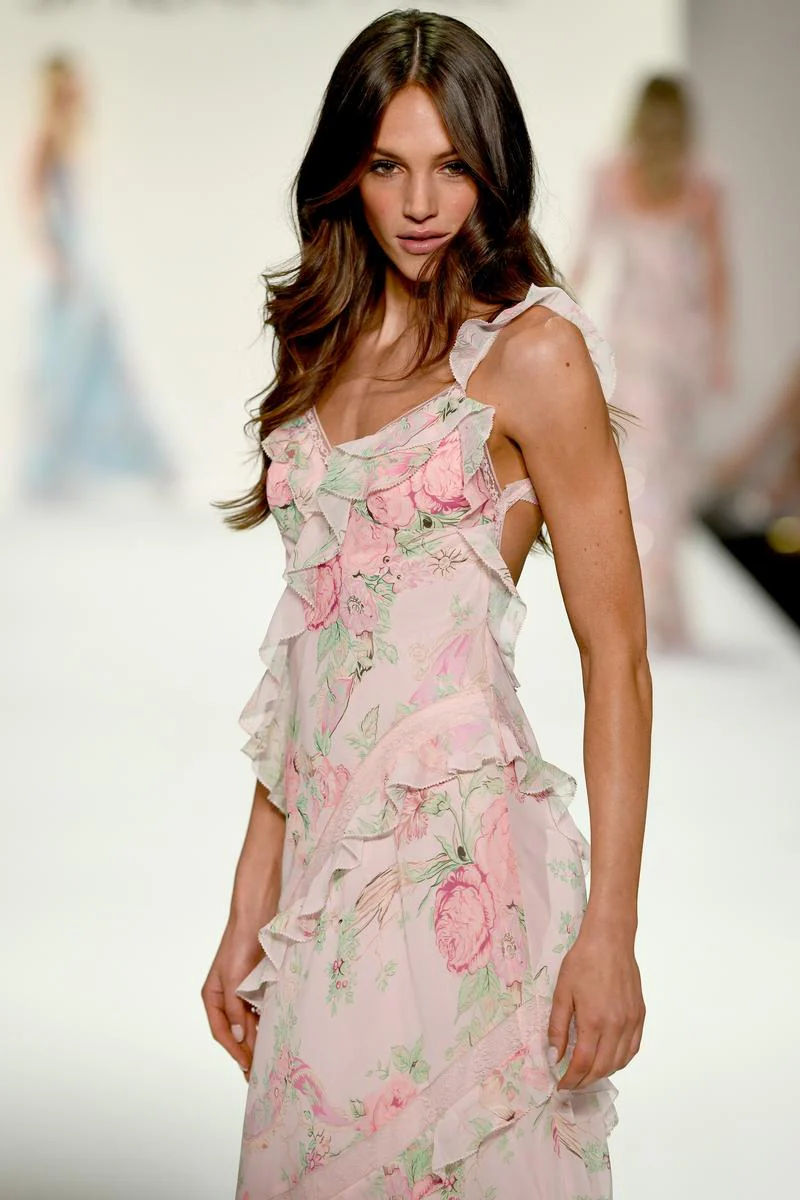 Sherri Hill Floral Print Ruffle Prom Dress 57782 - Image 4