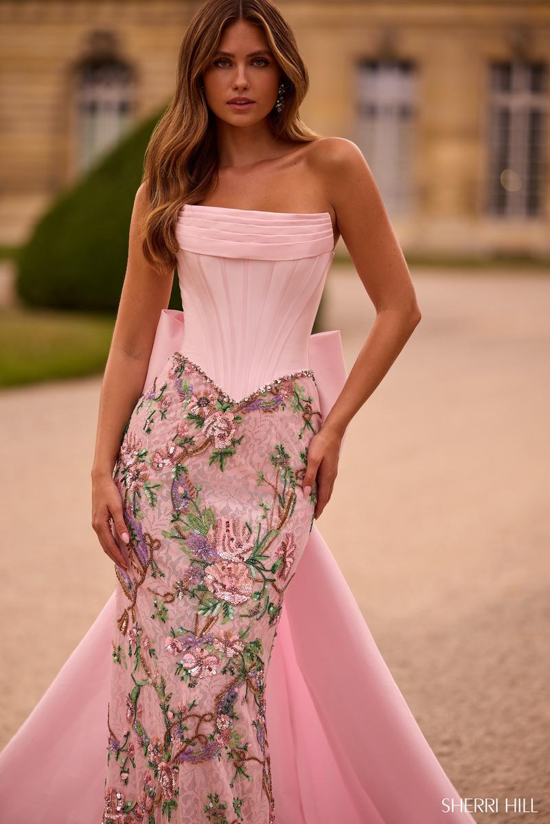 Sherri Hill Basque Waist Corset Prom Dress 57795 - Image 3