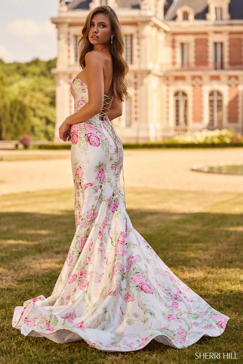 Sherri Hill Fresh Floral Prom Dress 57796 - Image 2