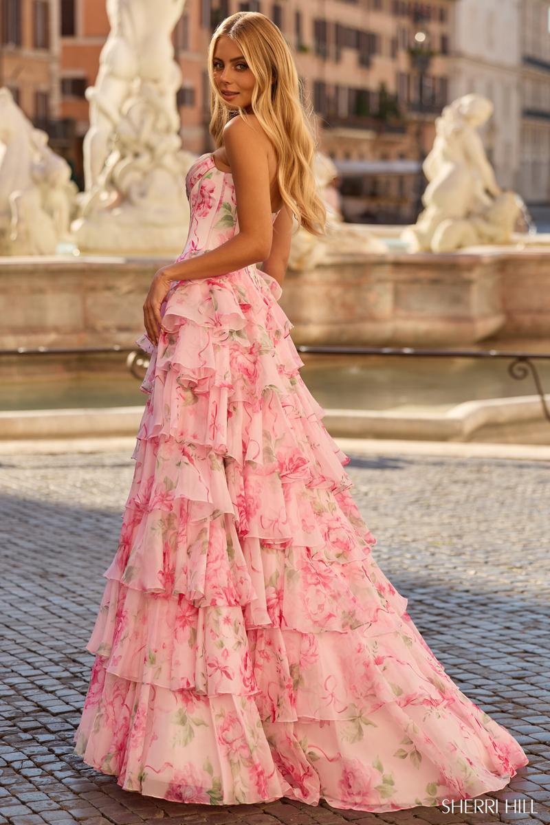 Sherri Hill Strapless Floral Corset Prom Dress 57820 - Image 2