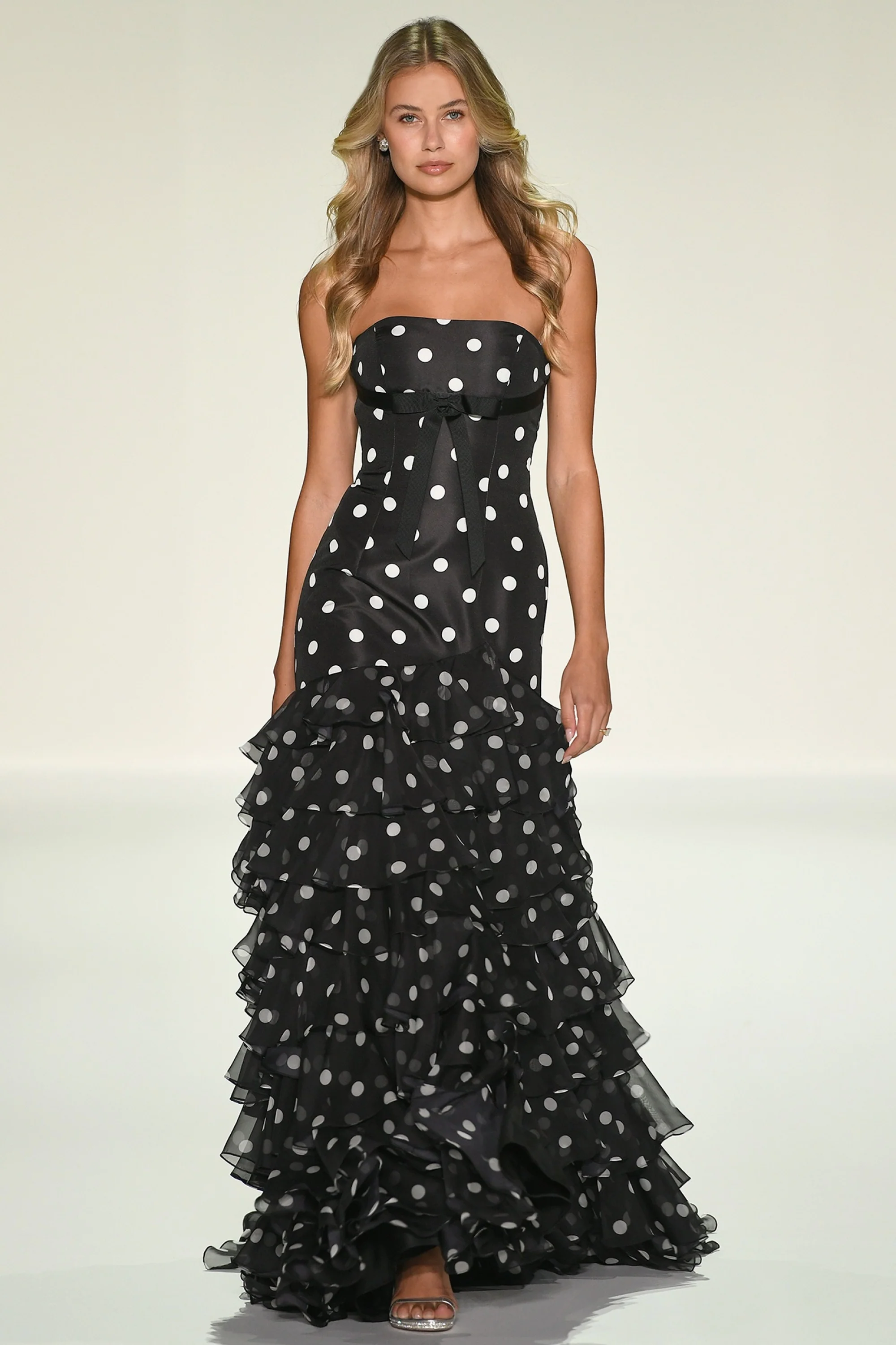 Sherri Hill Polka Dot Mermaid Ruffle Prom Dress 57826 - Image 2