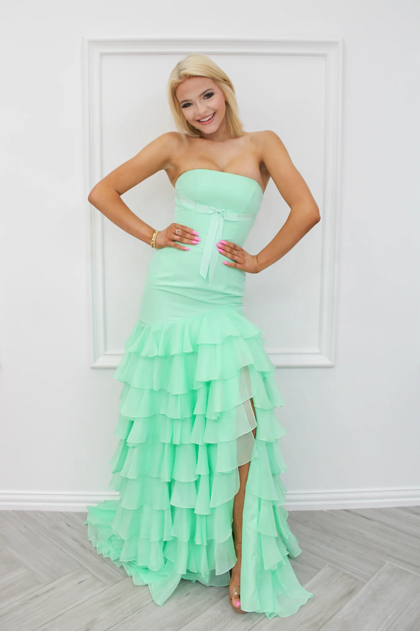 Sherri Hill Chiffon Ruffle Prom Dress 57827 - Image 3