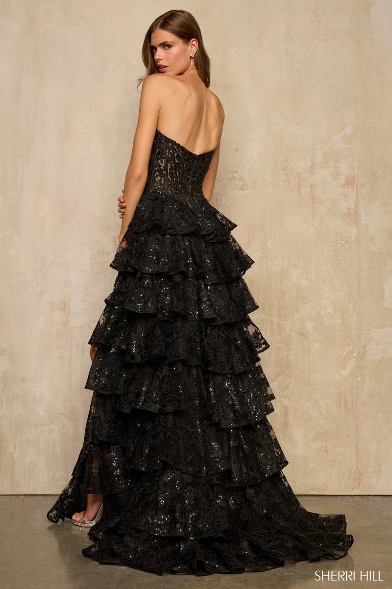 Sherri Hill Illusion Lace Corset Prom Dress 57894 - Image 2