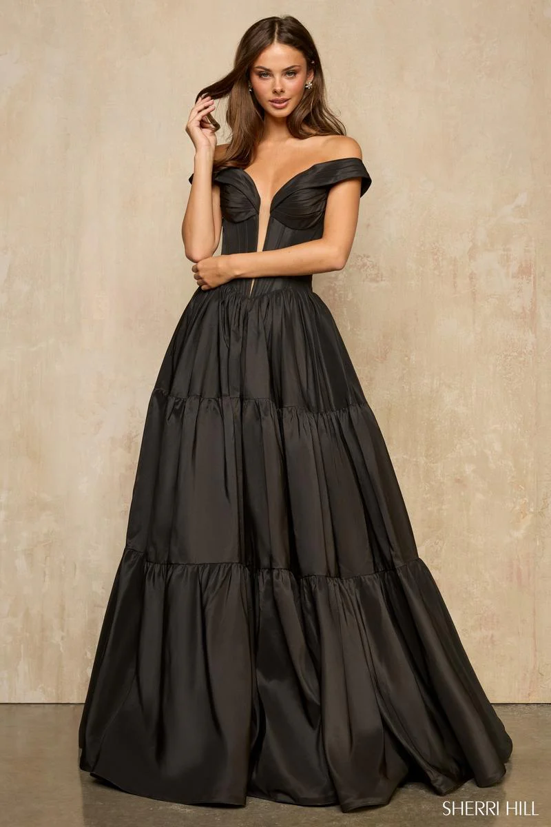 Sherri Hill Taffeta Corset Prom Dress 57945 - Image 3