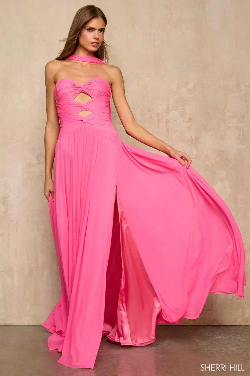 Sherri Hill Strapless Keyhole Prom Dress 57951