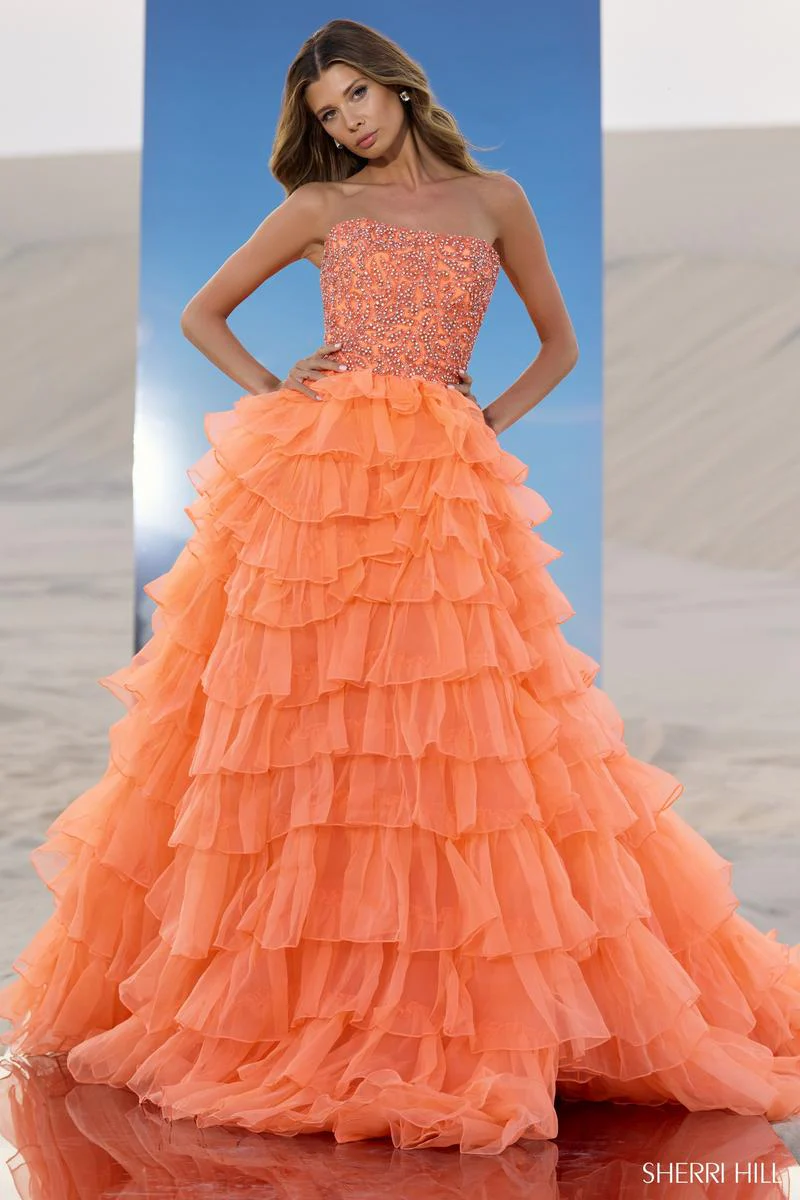 Sherri Hill Strapless Crystal Couture Gown 67004