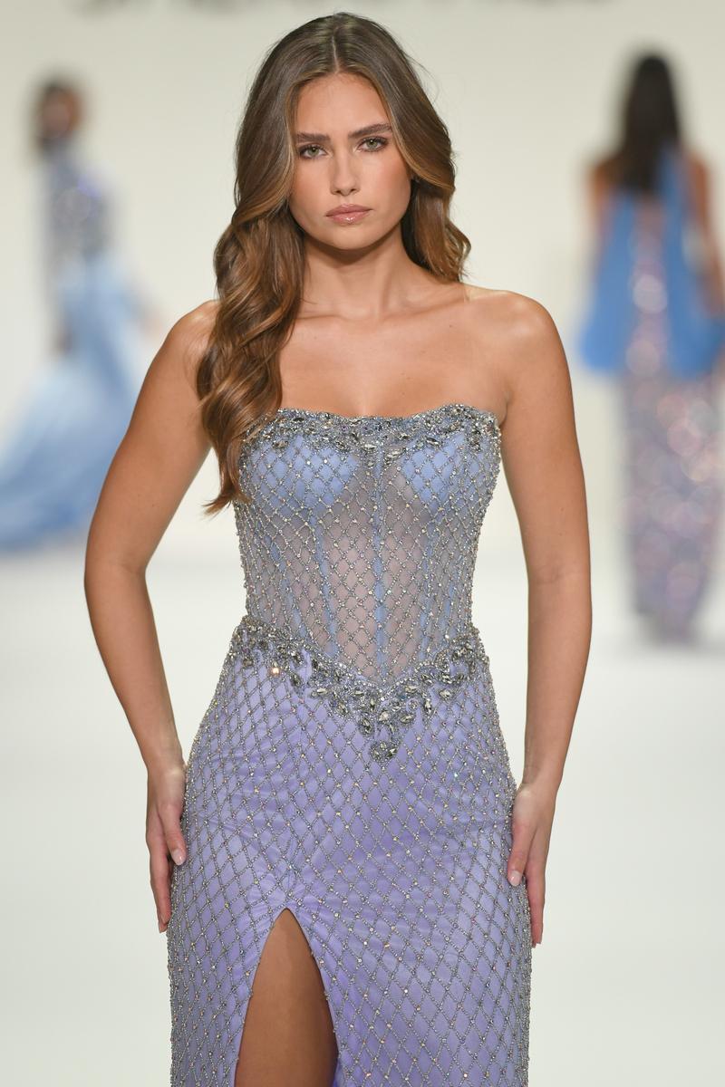 Sherri Hill Corset Illusion Beaded Pageant Dress 67128 - Image 2