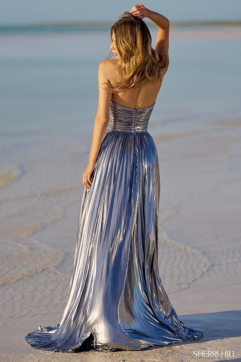 Sherri Hill Strapless Metallic Prom Dress 56065 - Image 2