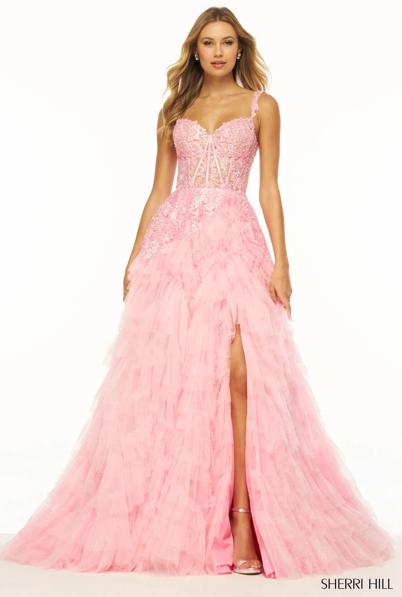 Sherri Hill Ruffle Corset Ball Gown 56070 - Image 4