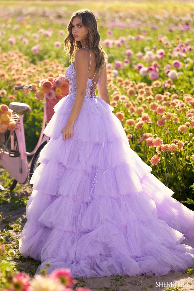 Sherri Hill Tulle and Lace Ball Gown Prom Dress 56192 - Image 2