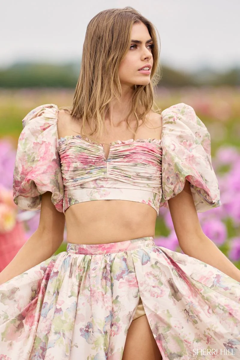 Sherri Hill Taffeta Two Piece Prom Dress 56248 - Image 3