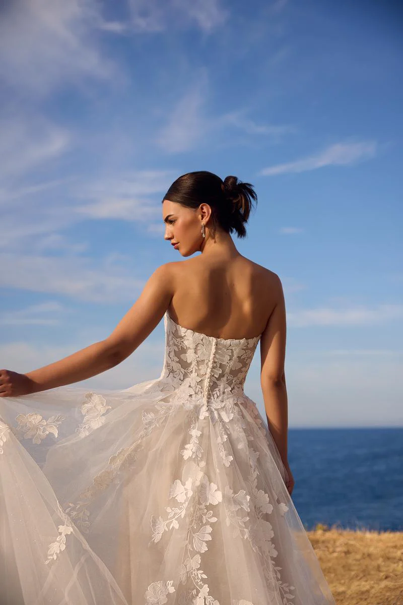 Sophia Tolli "Betty" A-line Lace Bridal Gown with Slit - Image 4