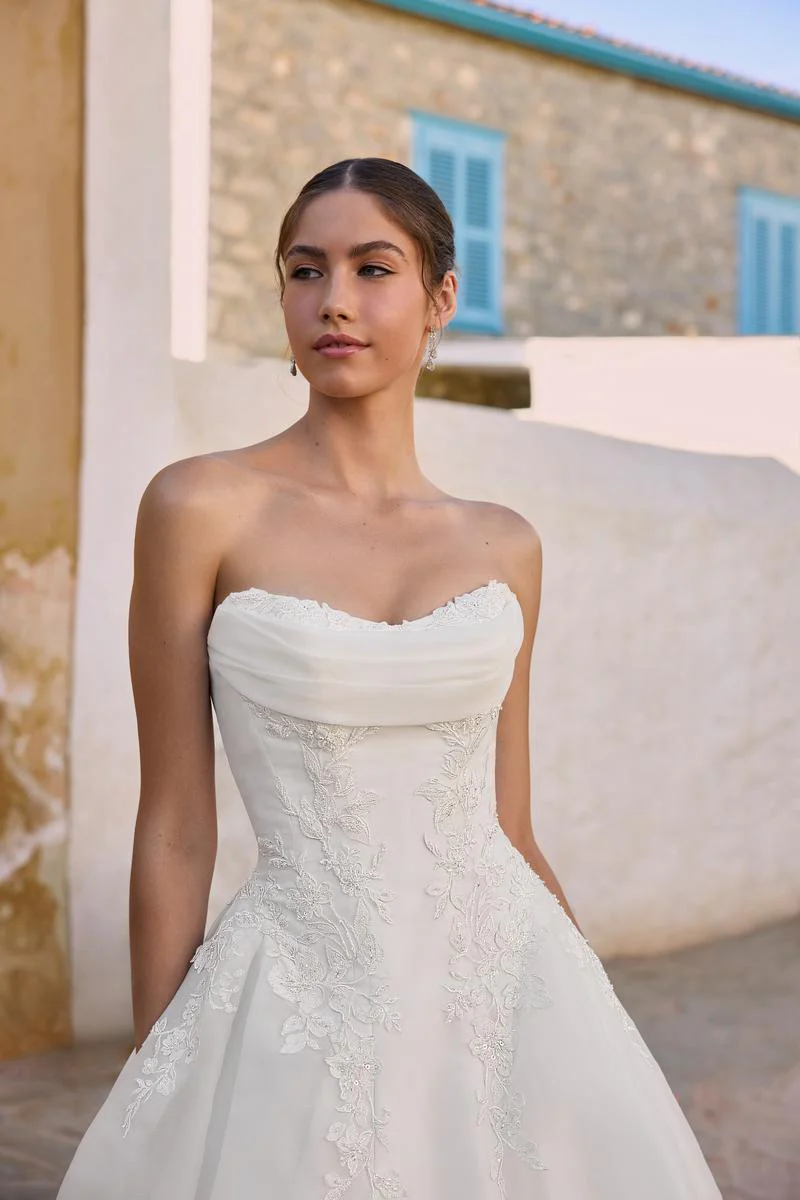 Sophia Tolli "Joy" Strapless Drop Waist Organza Bridal Gown - Image 2