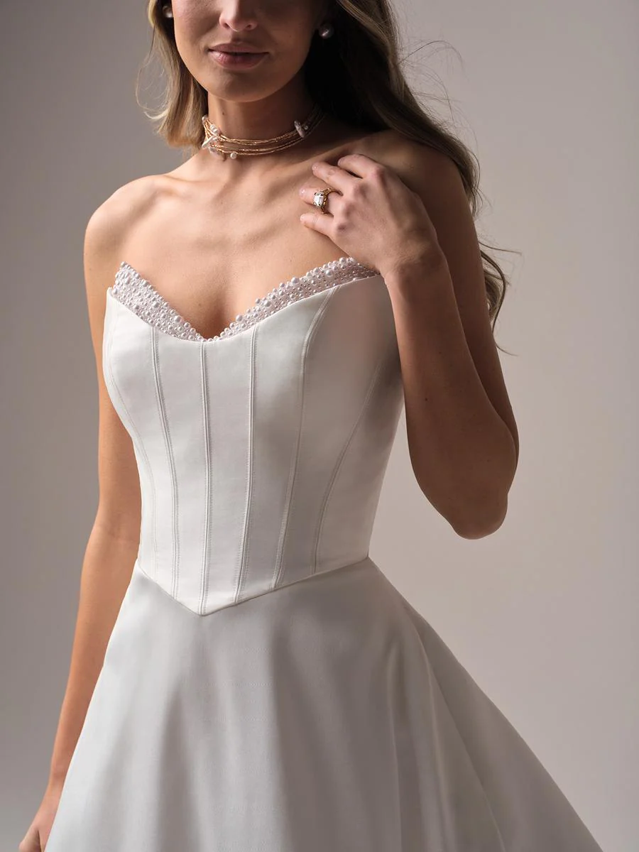 Sottero & Midgley "Braxton" A-line Mikado and Pearl Bridal Gown - Image 6