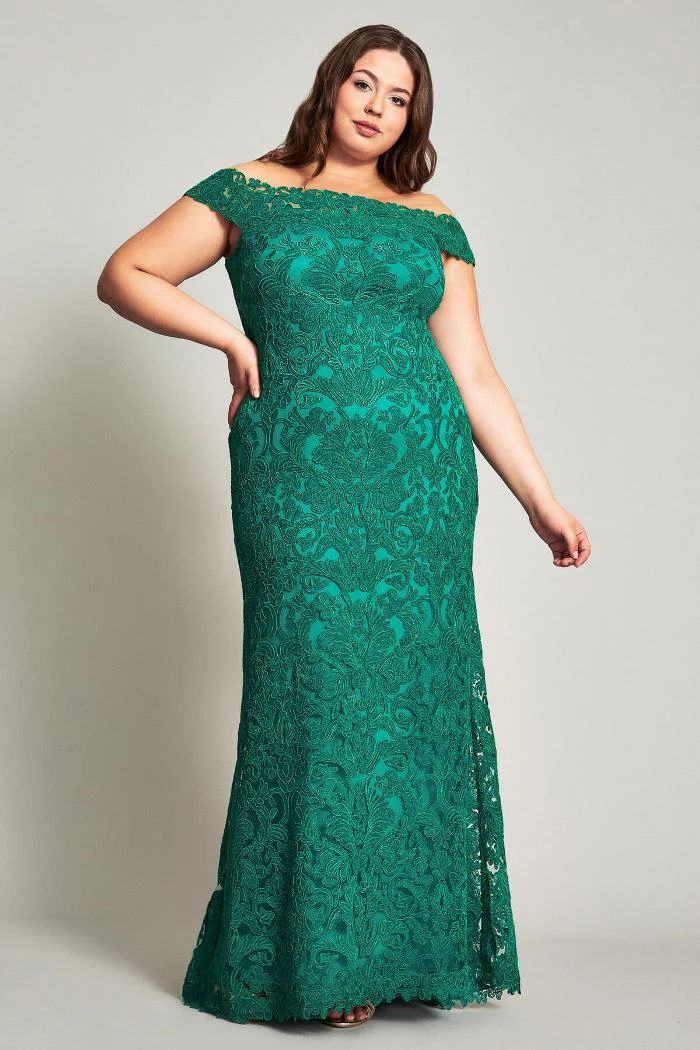 Tadashi Shoji Lace Dupre Off-The-Shoulder Gown ALX17021L