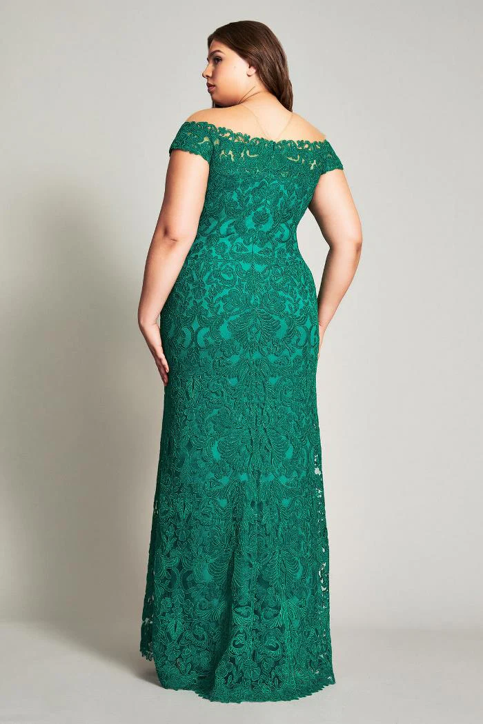 Tadashi Shoji Lace Dupre Off-The-Shoulder Gown ALX17021L - Image 3