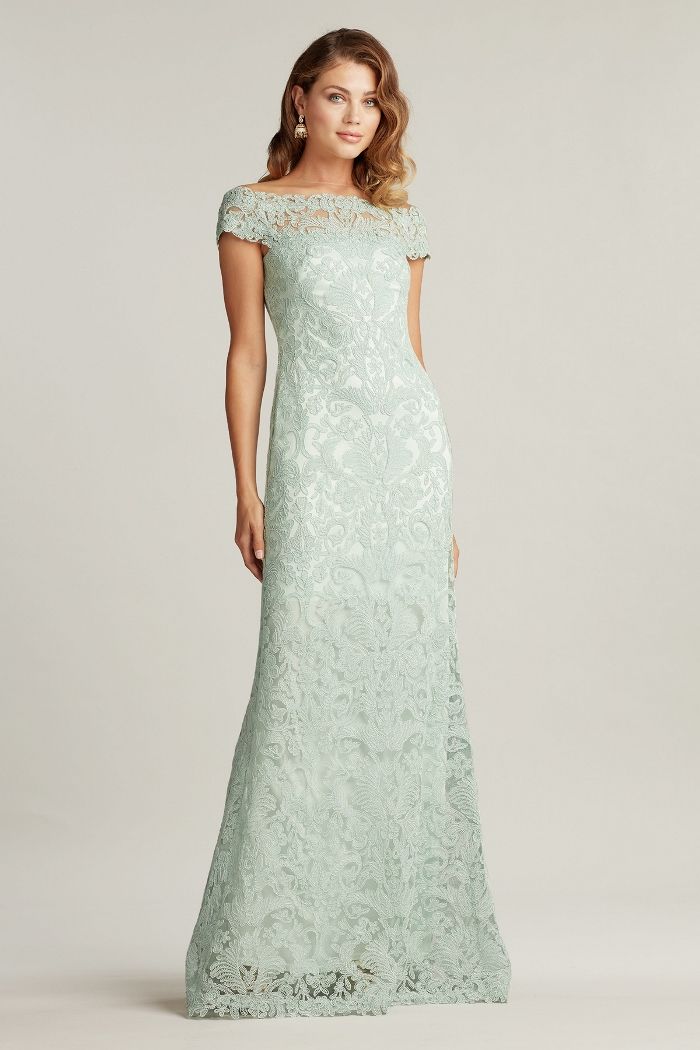 Tadashi Shoji Lace Dupre Off-The-Shoulder Gown ALX17021L - Image 4