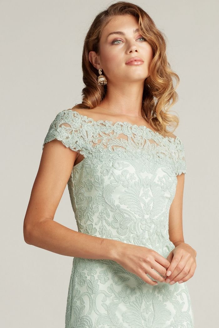 Tadashi Shoji Lace Dupre Off-The-Shoulder Gown ALX17021L - Image 6
