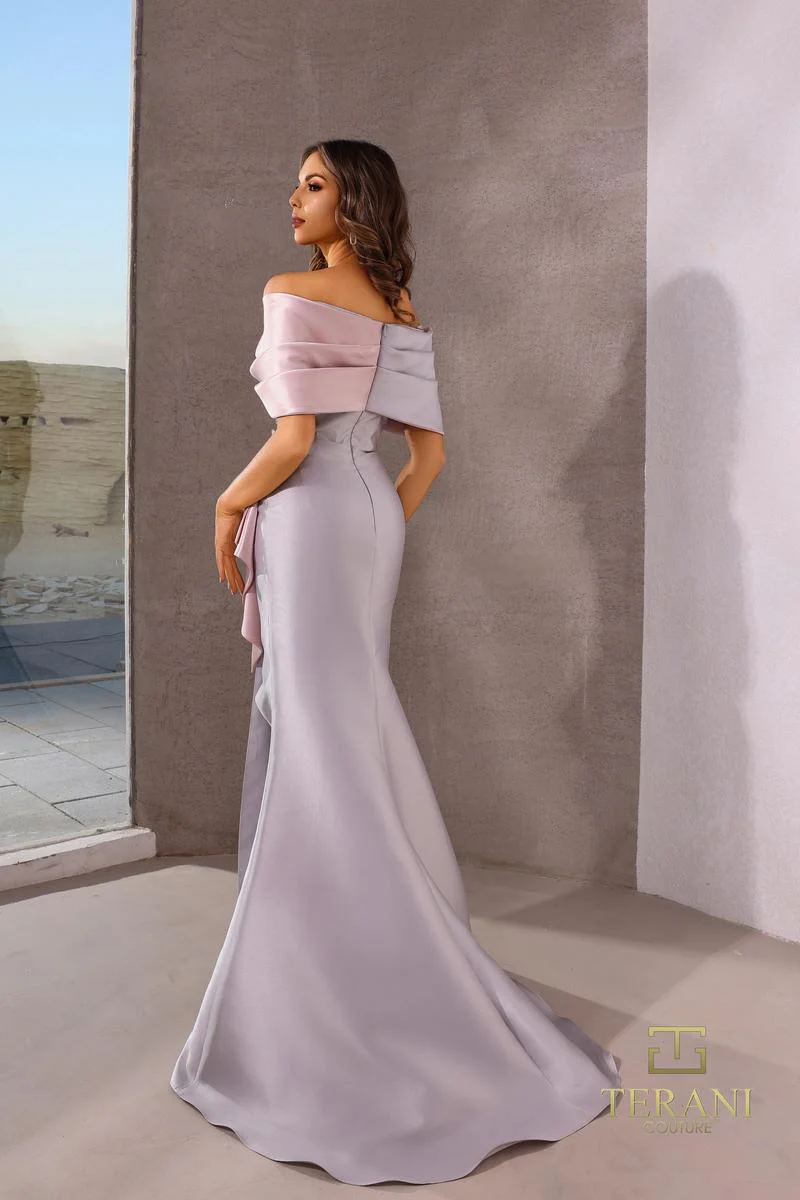 Terani Bodycon Mikado Ruffle Evening Dress 252M5324 - Image 6