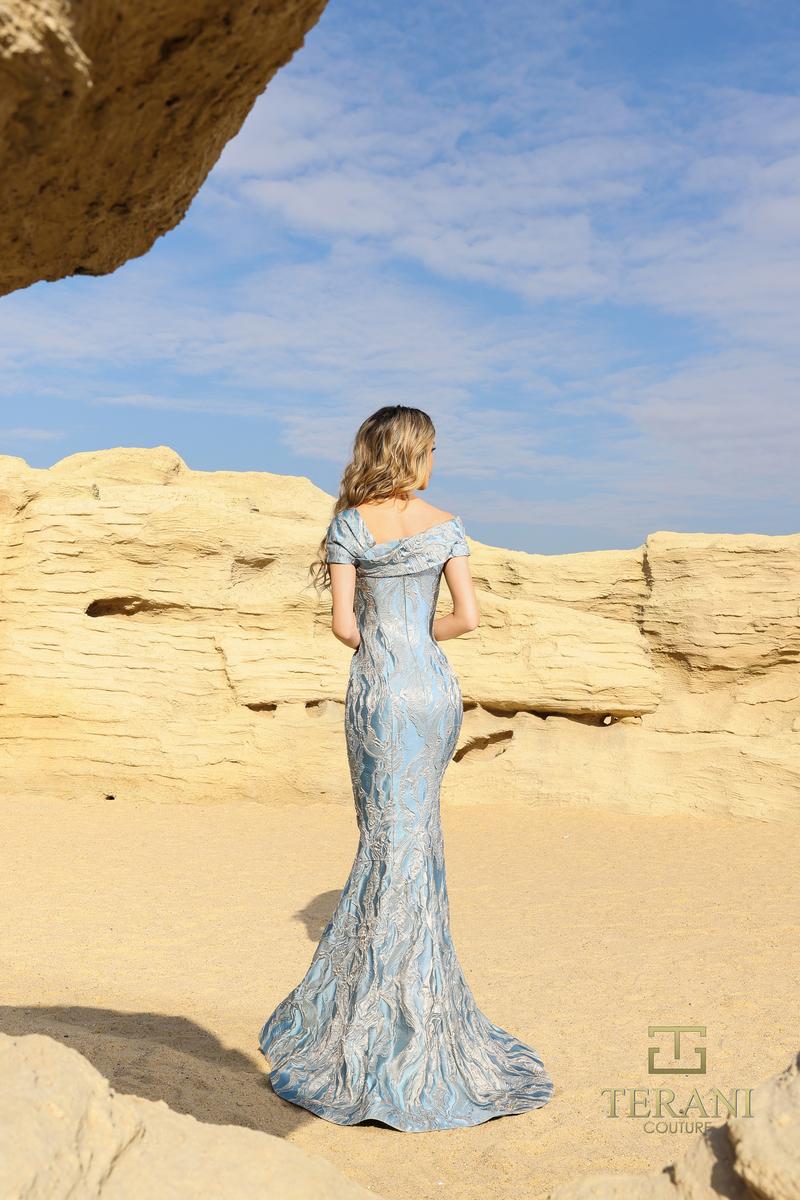 Terani Brocade Bodycon Long Evening Dress 252M5520 - Image 4