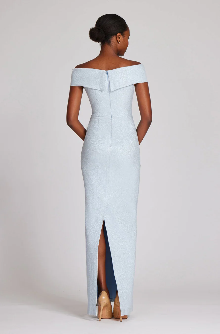 Teri Jon Metallic Twist Front Evening Gown 209097 - Image 2