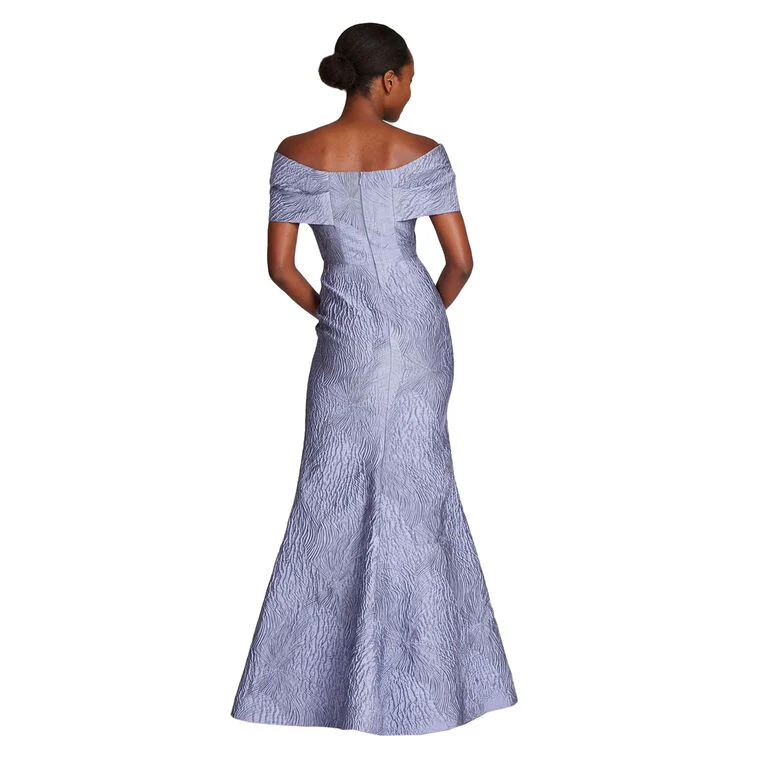 Teri Jon Off the Shoulder Jacquard Evening Dress 206026 - Image 4