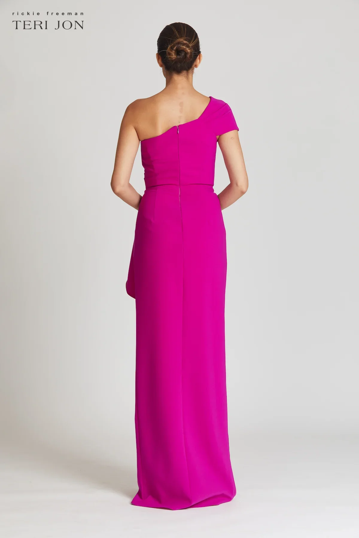 Teri Jon Stretch Crepe Side Drape Gown 219012 - Image 3